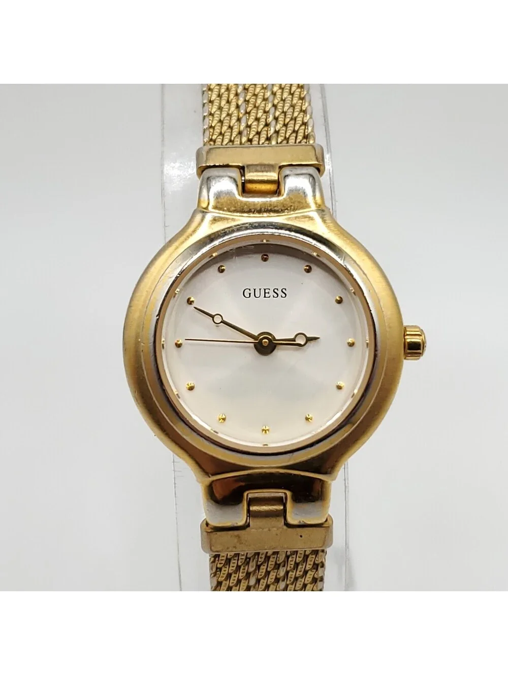 Guess Watch Women 23mm Gold Tone Adjustable Band New Battery